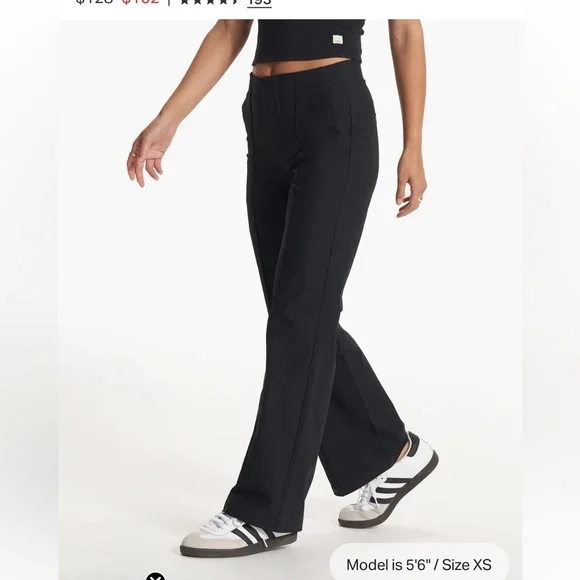 Vuori Women’s Meta Wideleg Pant (short inseam) size Small in Black. - Picture 2 of 8